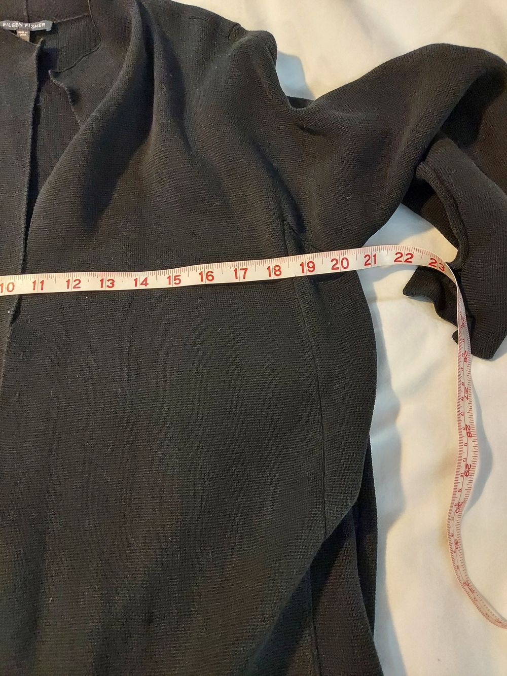 Eileen Fisher Colorblock Long Kimono Cardigan Silk Blend Gray Black - Picture 6 of 9